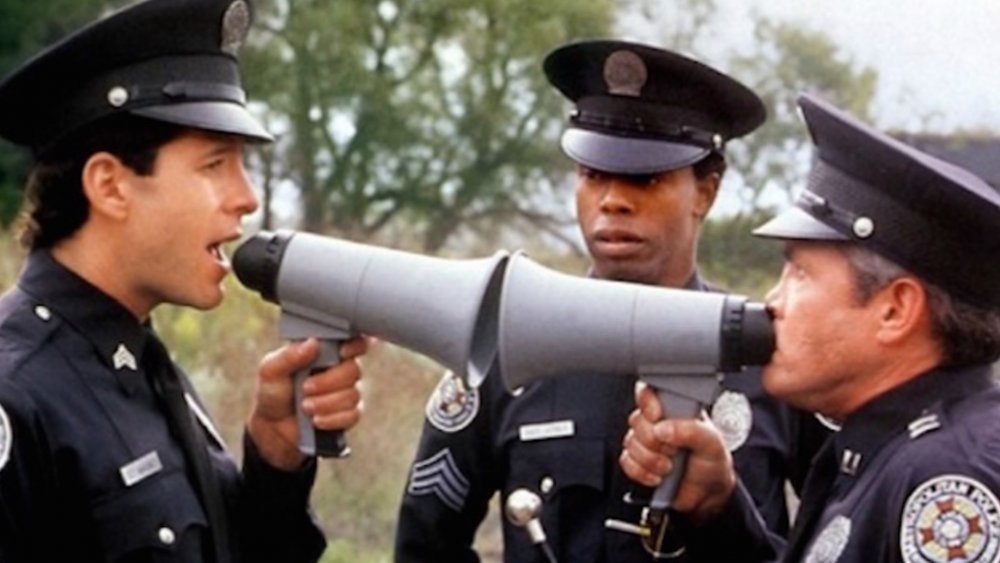 Steve Guttenberg, Michael Winslow, G.W. Bailey in Police Academy