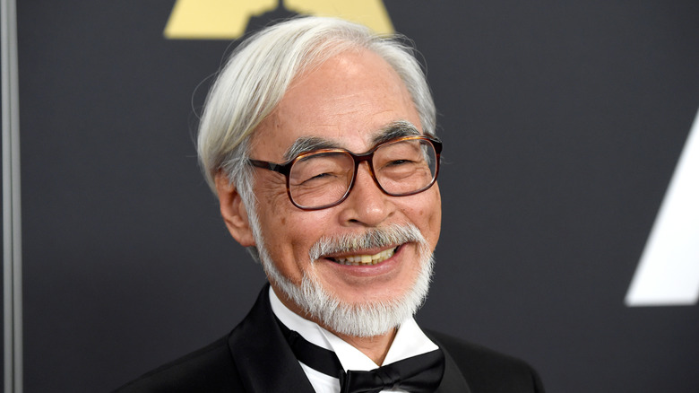 Hayao Miyazaki smiling