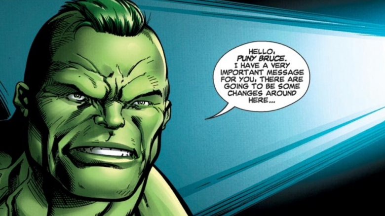 Doc Green recording a message for Bruce Banner in 2014's Hulk #7