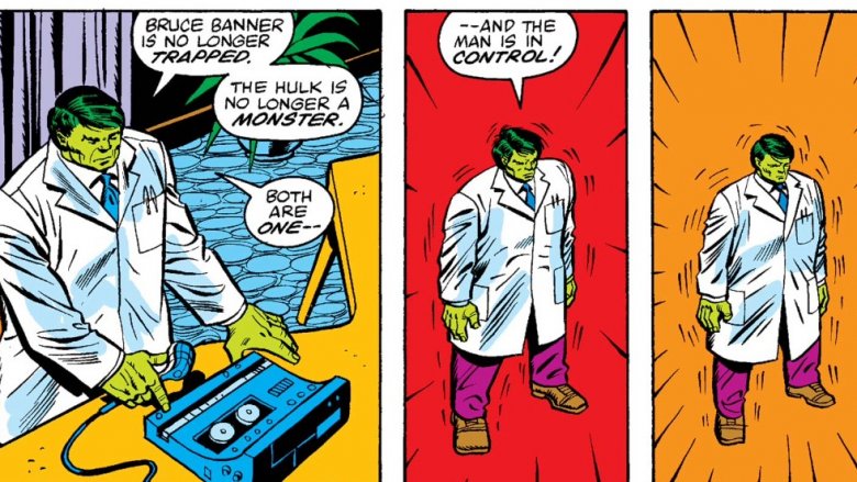 The Banner Hulk transforming in 1983's Incredible Hulk #285