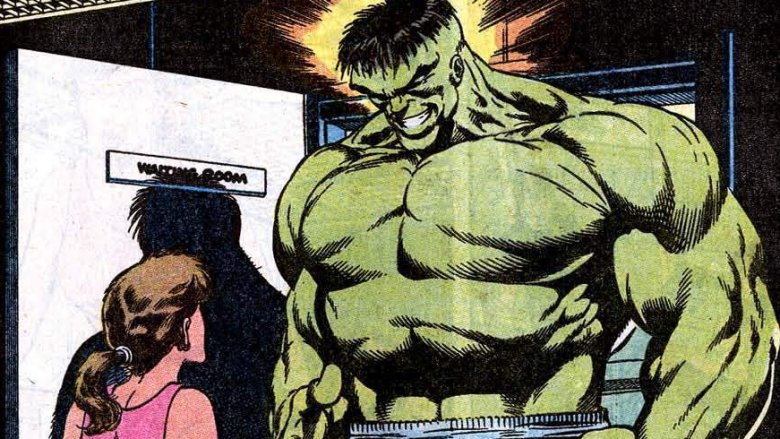 The fractured pieces of Banner's psyche battling the memory of early trauma in 1991's Incredible Hulk #377