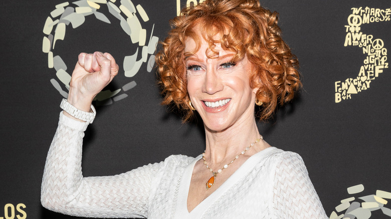 Kathy Griffin holding up fist