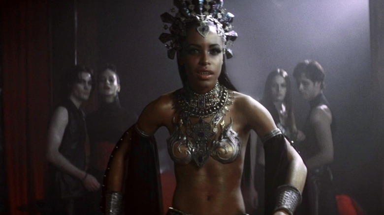 Akasha facing off with vampires