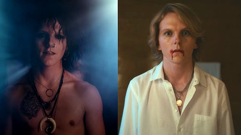 Side by side of Jonas Strand Gravli as Loki and Laurits in "Ragnarok"