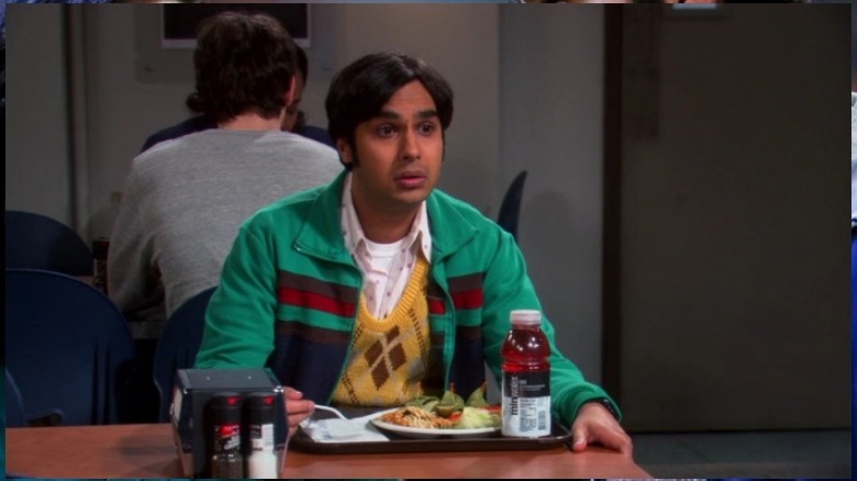 Raj eats alone