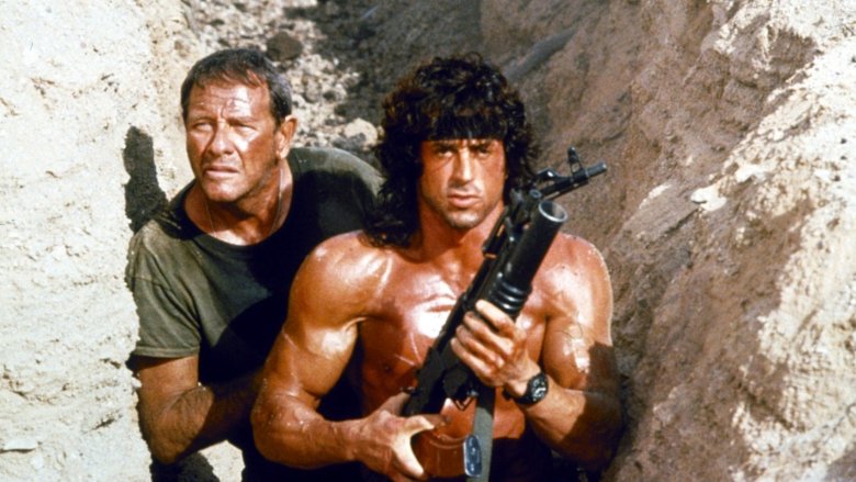 Richard Crenna (Trautman) and Stallone (Rambo) in Rambo III