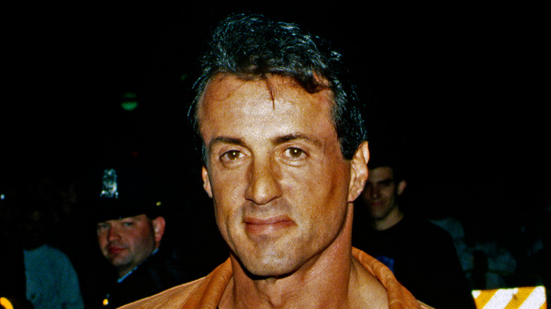 Sly Stallone gazing at the camera 