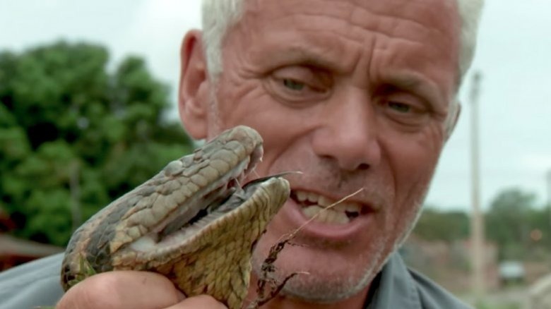 Jeremy Wade holding a snake