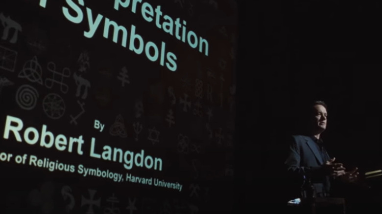 Langdon gives a lecture