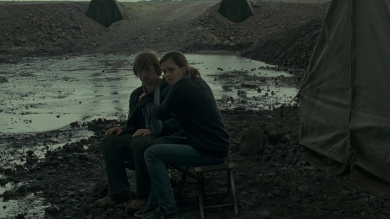 Ron and Hermione sitting together