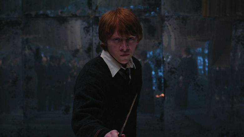 Ron casting a spell