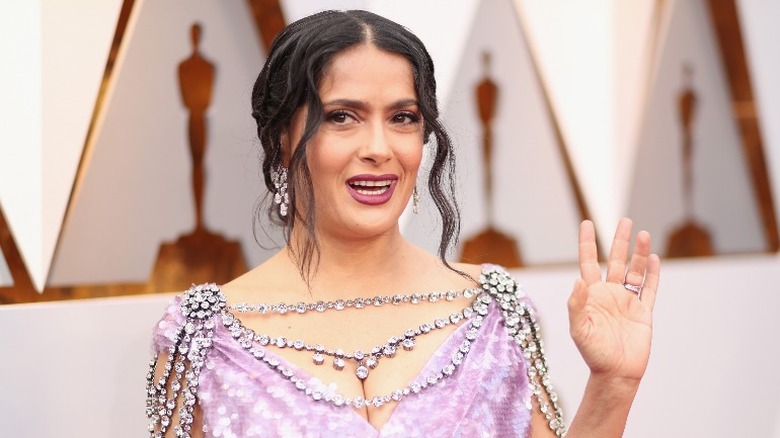 Salma Hayek waving