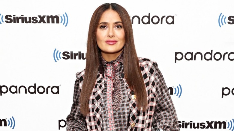 Salma Hayek posing at movie premiere 