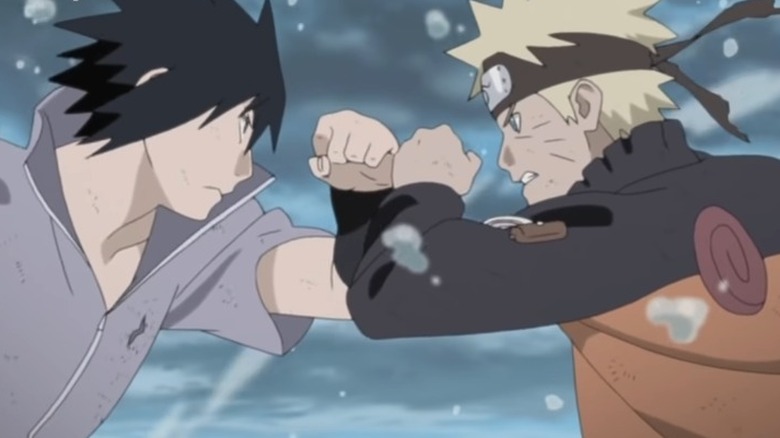 Sasuke and Naruto having their final battle