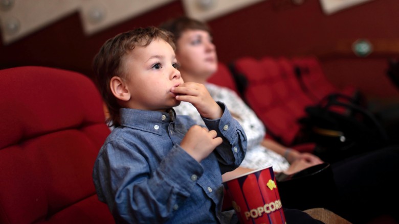 Kid at the movies