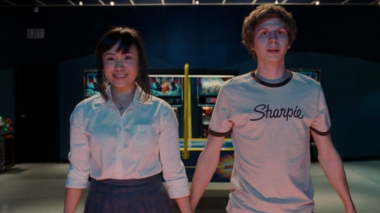 Ellen Wong and Michael Cera playing a game