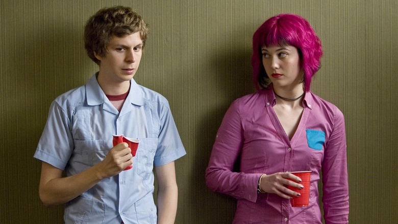 Michael Cera and Mary Elizabeth Winstead chatting