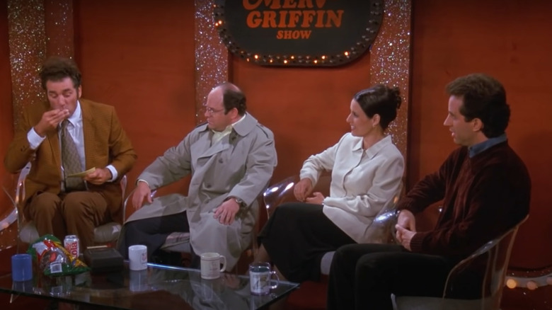 The Seinfeld gang seated together