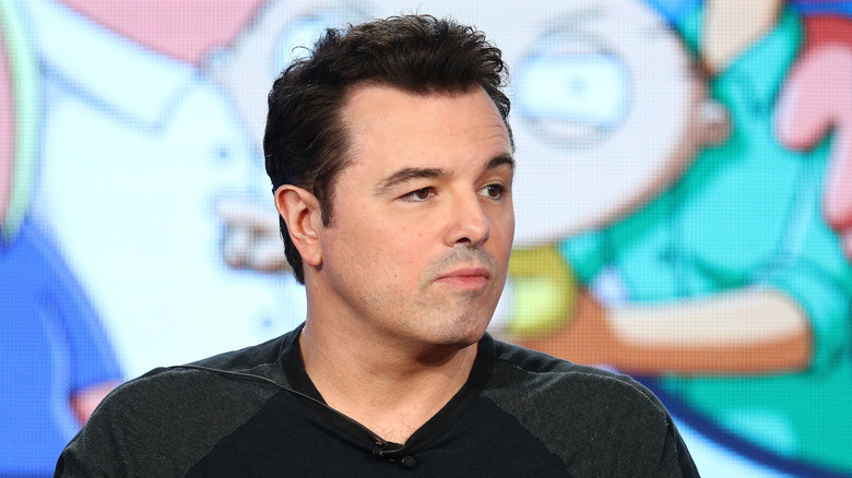 Seth MacFarlane at a panel for "Family Guy"