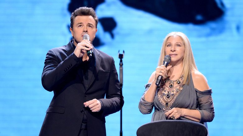 Seth MacFarlane performing with Barbra Streisand