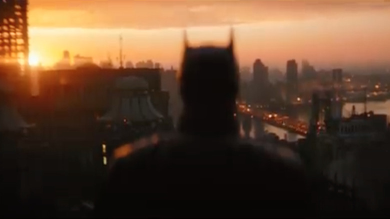 The Batman looks out at Gotham