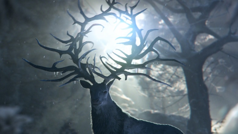 Morozova's stag in moonlight