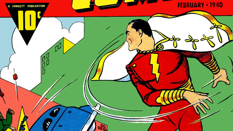 Whiz Comics #2 Captain Marvel throws car