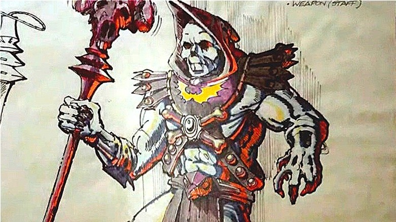 Sketch of Skeletor with staff