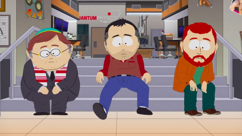 Cartman, Stan, and Kyle talking