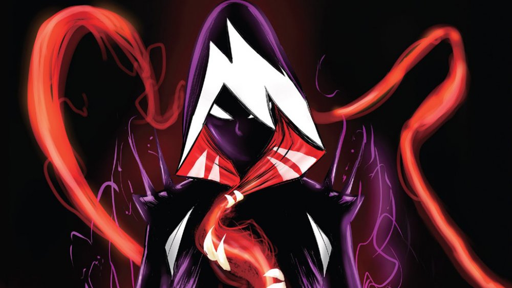 Spider-Gwen as Venom in darkness