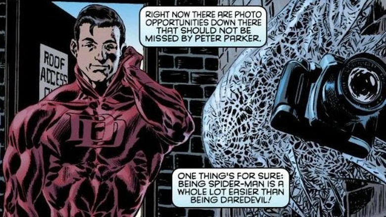 Peter Parker pretends to be Daredevil