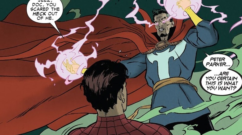 Doctor Strange hides Spider-Man's secret identity