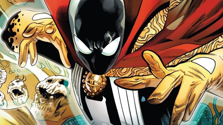 Symbiote Spider-Man wears Doctor Strange's cape