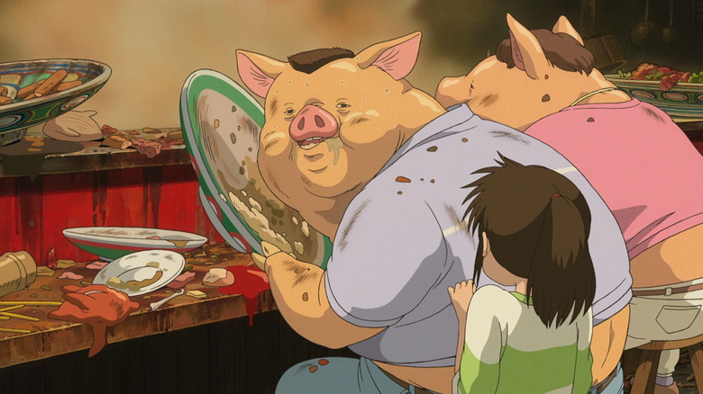 Chihiro's pig parents eating