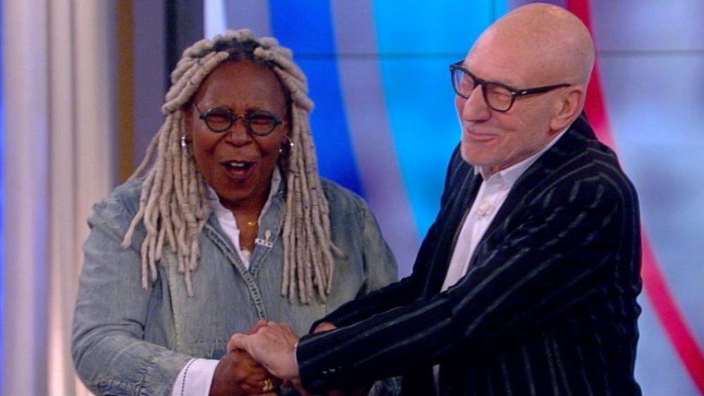 Whoopi Goldberg and Patrick Stewart on The View