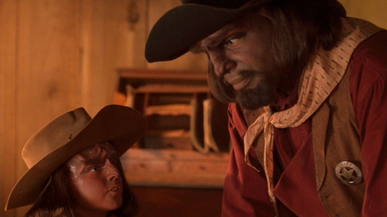 Worf and Alexander as cowboys