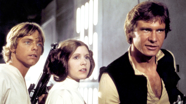 Mark Hamill, Carrie Fisher, and Harrison Ford