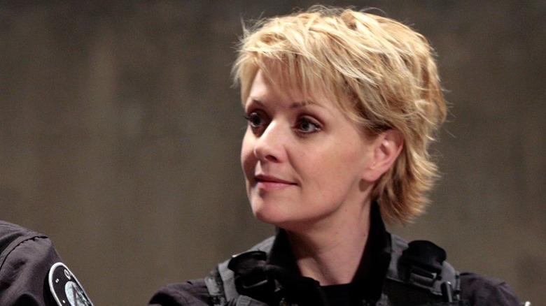 Samantha Carter smiling 