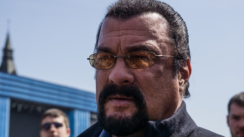 Steven Seagal squinting off into the distance