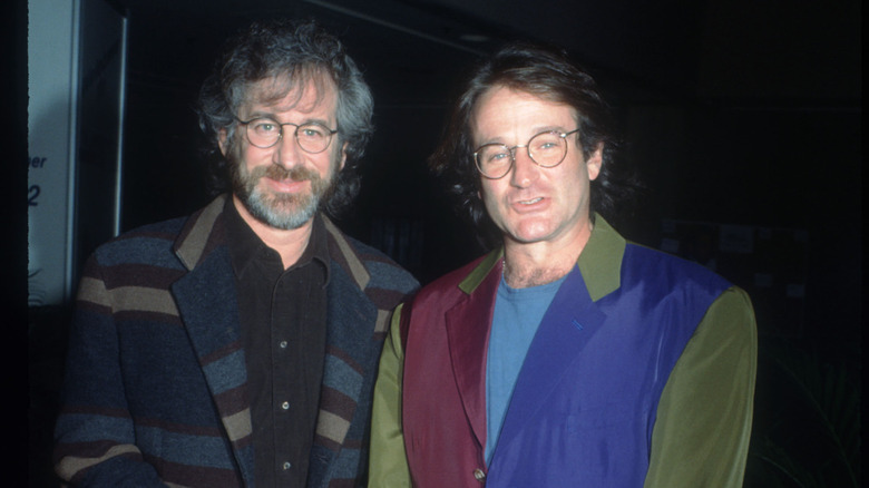 Steven Spielberg and Robin Williams smiling