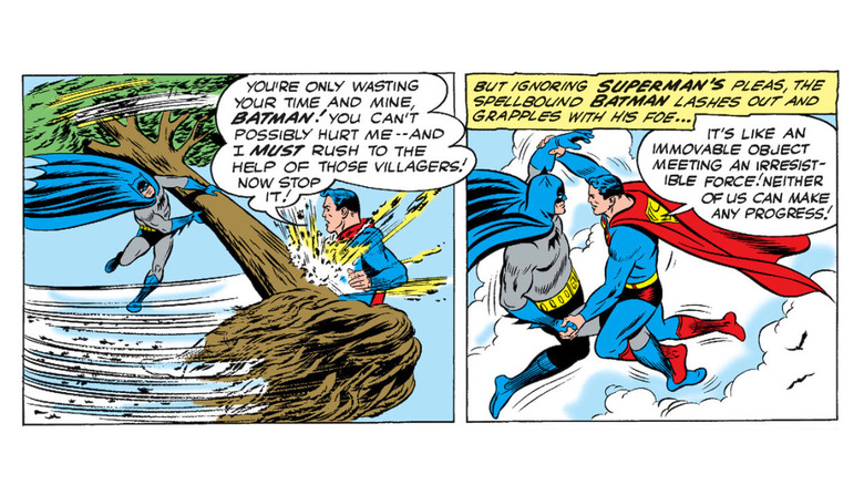 A super-powered Batman attacks Superman in World's Finest #109 by Jerry Coleman and Curt Swan