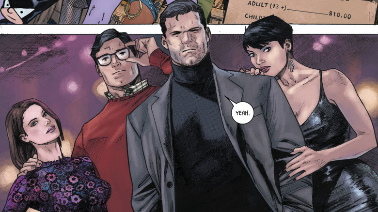 Lois, Clark, Bruce, and Selina on a double date in Batman #37, art by Clay Mann, Seth Mann, and Jordie Bellaire.