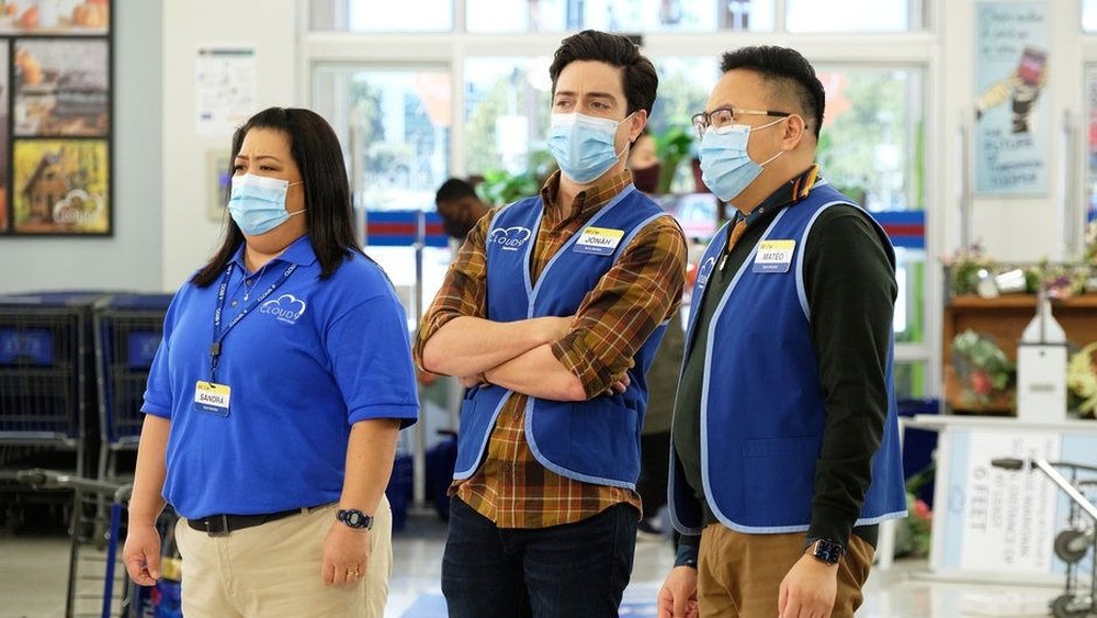 Superstore cast wearing COVID masks