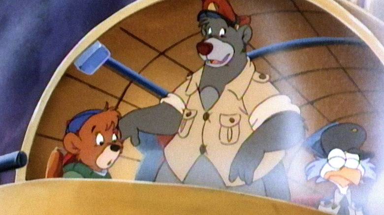 Baloo and Kit on plane