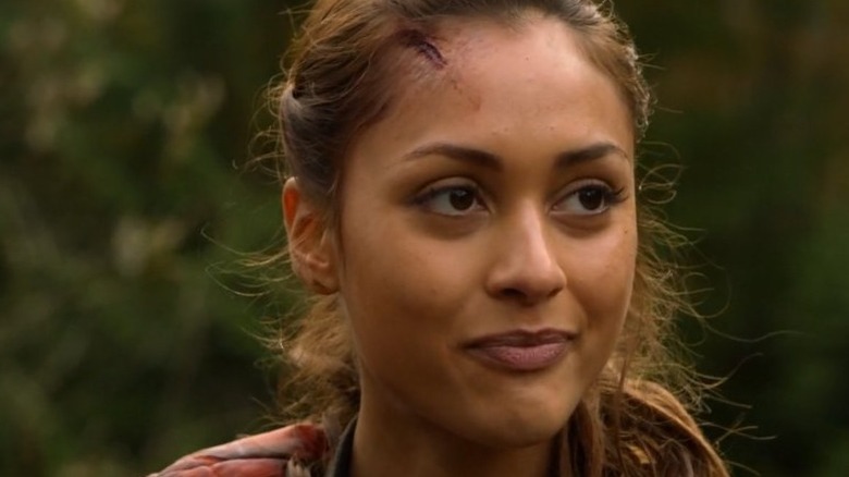 Raven from The 100 smiles