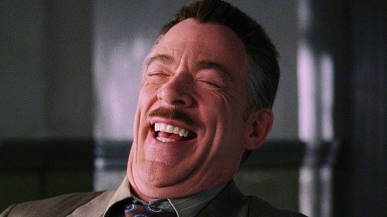 JK Simmons laughing as J Jonah Jameson