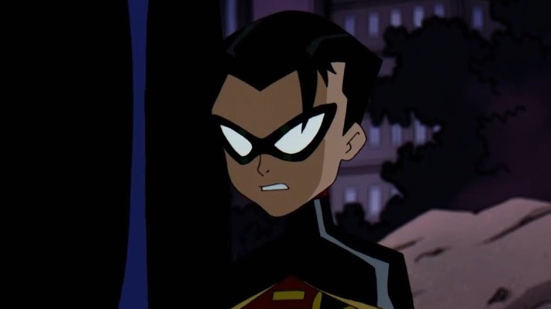 Robin scowling