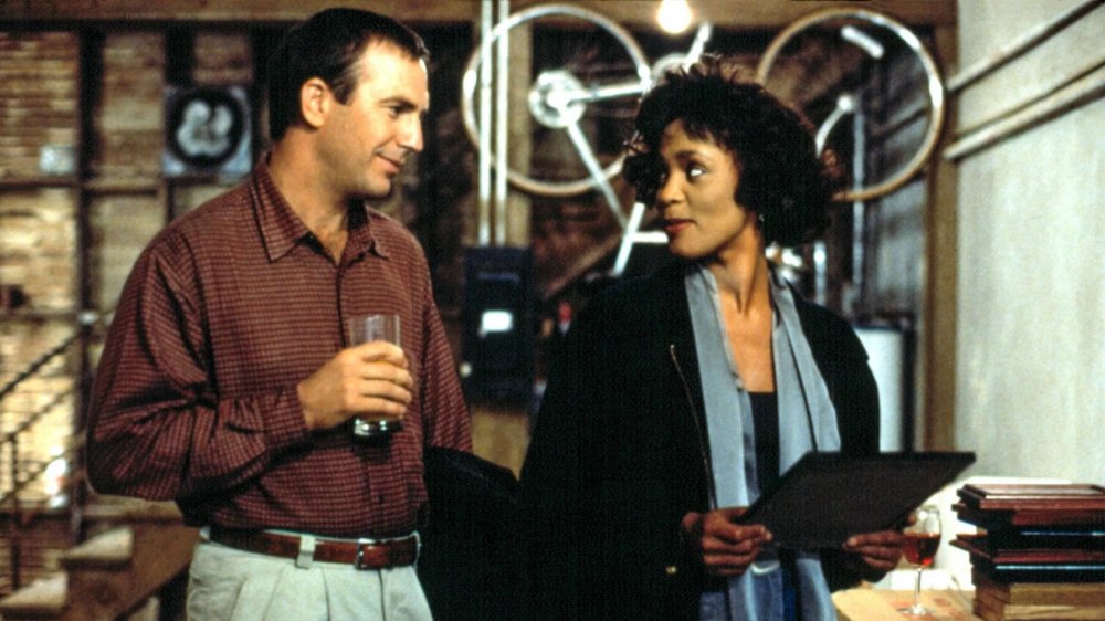 Kevin Costner as Frank and Whitney Houston as Rachel in The Bodyguard