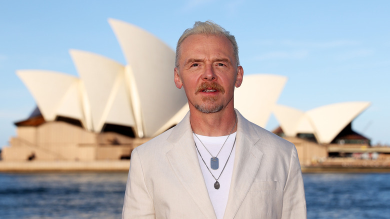 Simon Pegg outside Sydney Opera House