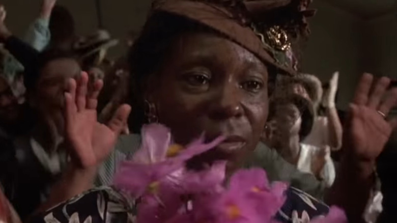 Celie cries in church